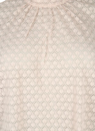Bluse med lange ermer og mønstret tekstur, Whisper Pink, Packshot image number 2