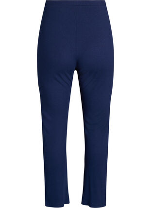 Zizzi Pyjamasbukse med ribbestruktur og elastisk linning, Blå, Packshot image number 1