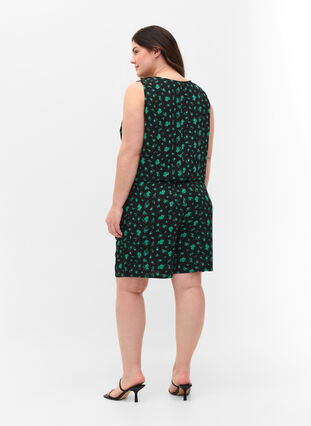Mønstrete shorts med lommer, Green Flower AOP, Model image number 1