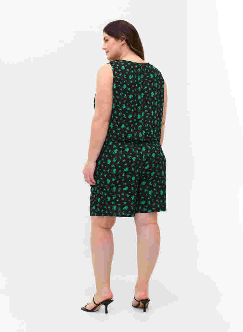 Mønstrete shorts med lommer, Green Flower AOP, Model image number 1
