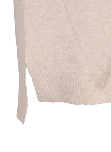 Strikket kjole med splitt i ermene, Pumice Stone Mel., Packshot image number 2