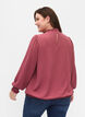 Ensfarget bluse med smokk og lange ermer, Dry Rose, Model image number 1