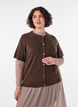 Strikket cardigan med korte ermer, Brun, Model image number 0