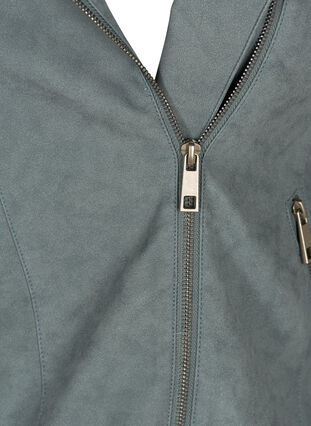 Kort jakke i imitert semsket skinn, Dark Slate, Packshot image number 2