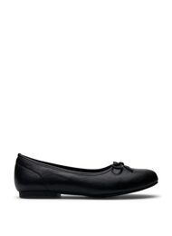 Wide fit - Ballerinas med en sløyfe, Black