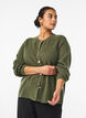 Cardigan i myk strikk med gullfargede knapper, Gr&oslash;nn, Model image number 0