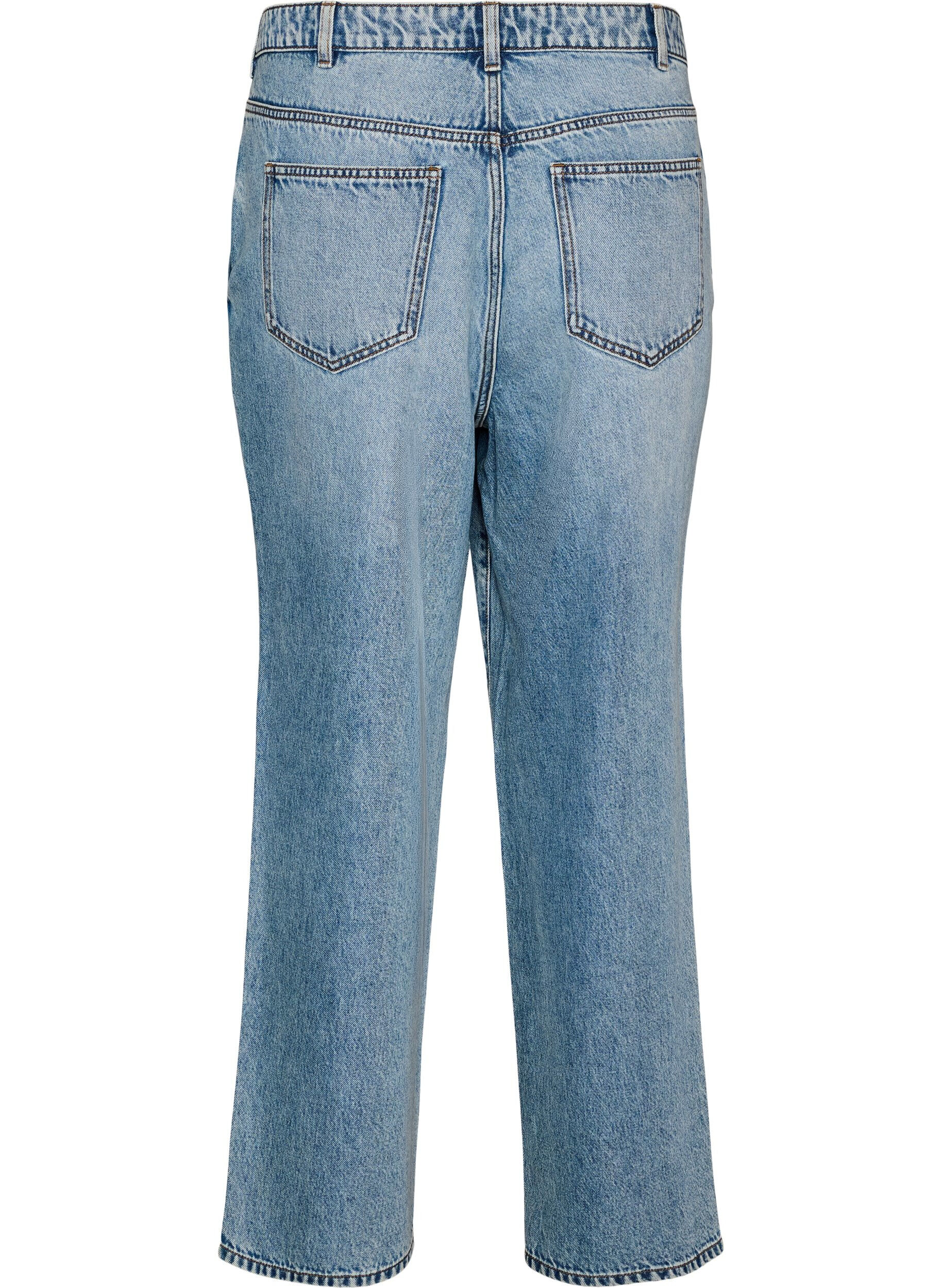 ZizziKiana jeans med straight fit og h&oslash;y midje, Bl&aring;, Packshot image number 1