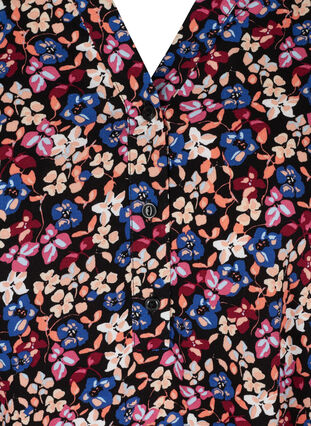 Kortermet viskosetunika med mønster,  Purple Multi Flower, Packshot image number 2