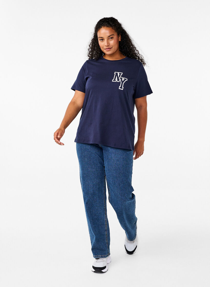 Organisk bomulls-t-skjorte med print, Night Sky Printet, Model image number 2