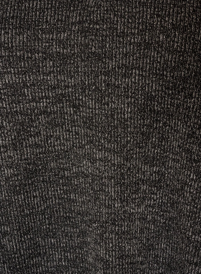Jerseybluse med V-hals og lange ermer, Svart, Packshot image number 2