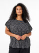 Kortermet bluse med trykk, Black Grey Graphic , Model image number 0
