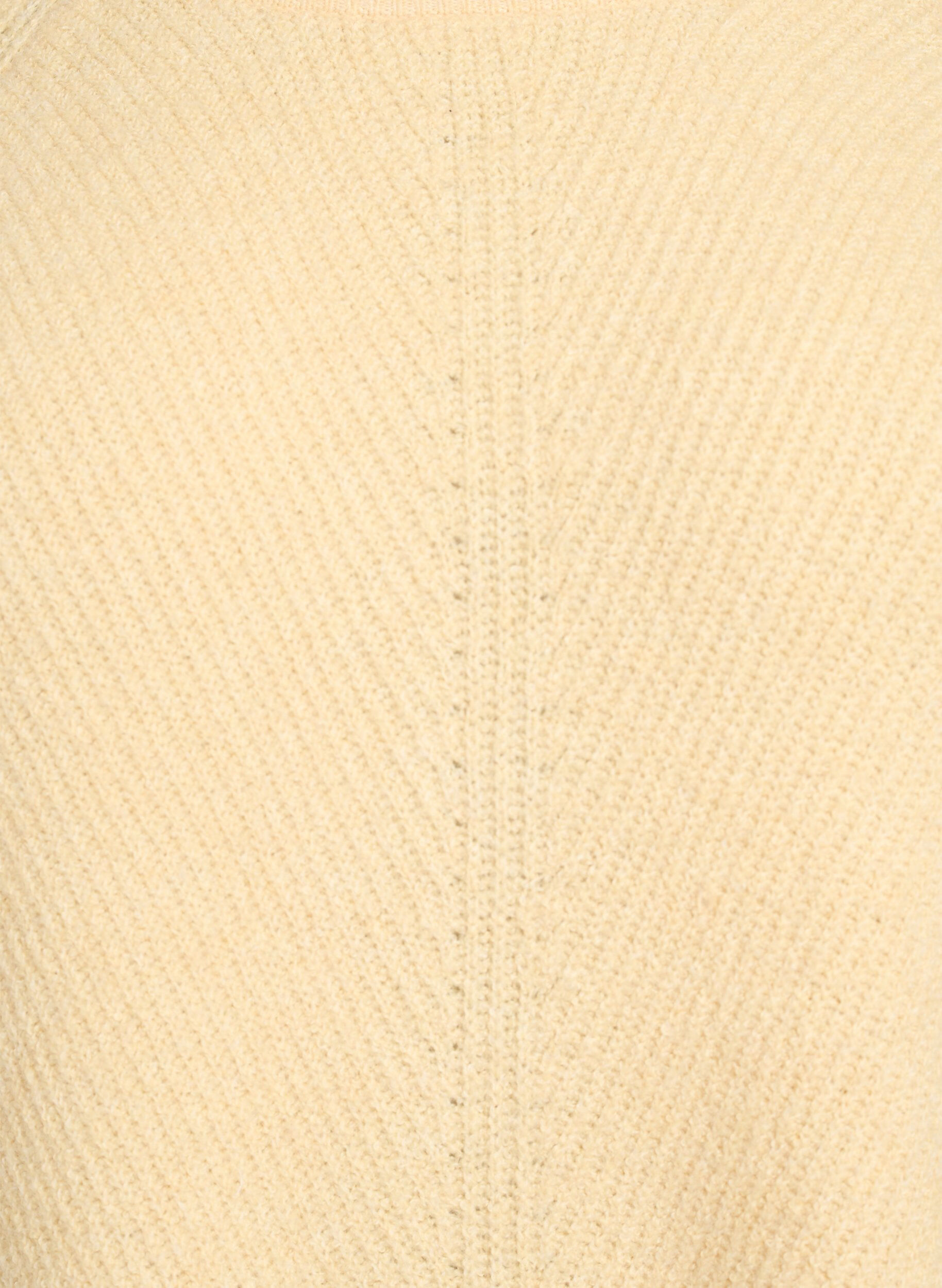 Zizzi Strikkegenser med diagonalt m&oslash;nster og raglanermer, Gul, Packshot image number 2