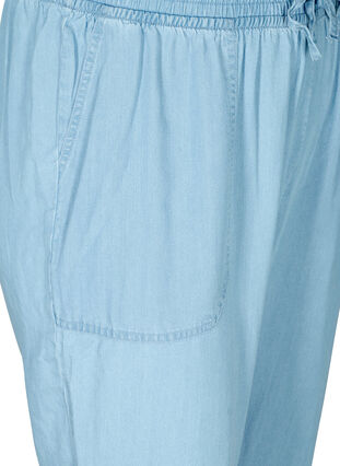 Løse bukser i lyocell, Light blue denim, Packshot image number 2