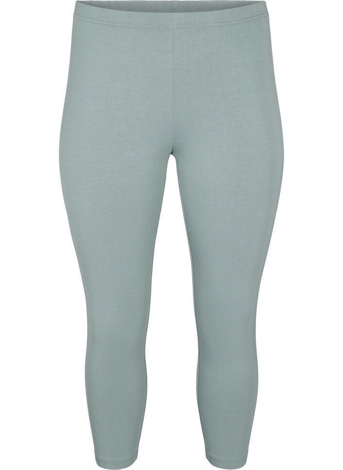 Basic 3/4-length viskosetights, Grønn, Packshot image number 0