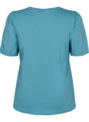 T-skjorte i bomull med 2/4-ermer, Brittany Blue, Packshot image number 1