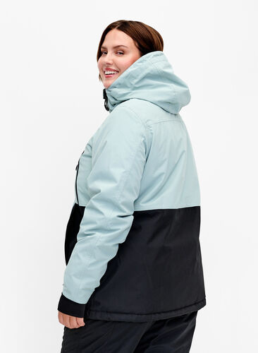 Skianorakk med hette, Gray mist w. Black, Model image number 1