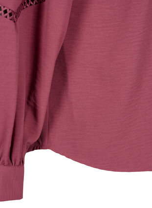 Skjortebluse med heklede detaljer, Dry Rose, Packshot image number 3
