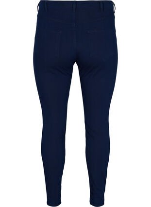 Amy jeans med høyt liv og 4-way stretch, Dark blue, Packshot image number 1