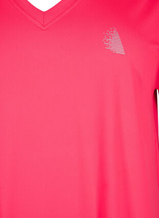 Løstsittende trenings-t-skjorte med v-hals, Neon Diva Pink, Packshot image number 2