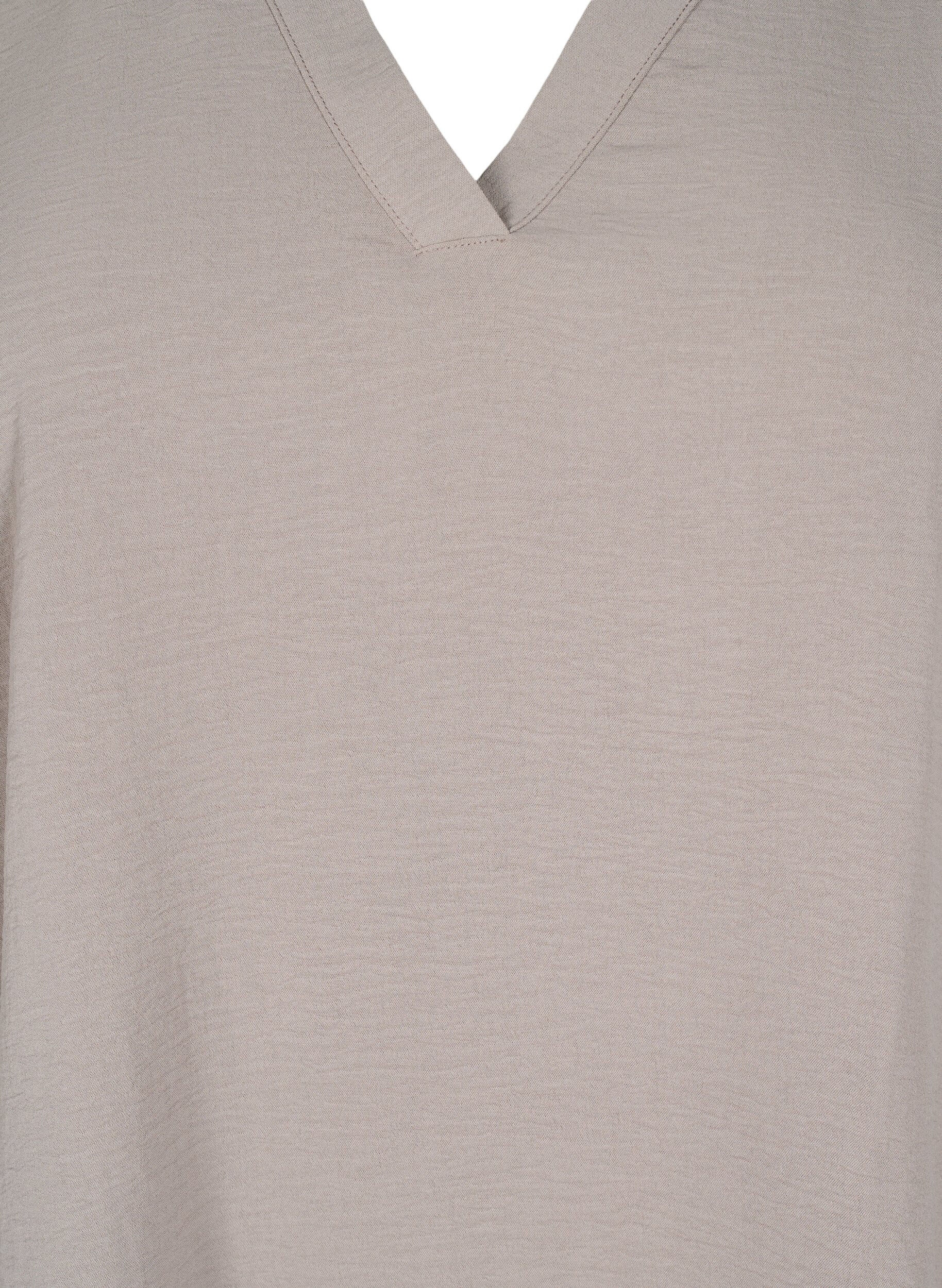 ZizziBluse med 3/4 ermer, Beige, Packshot image number 2