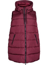 Lang vest med hette og lommer, Windsor Wine