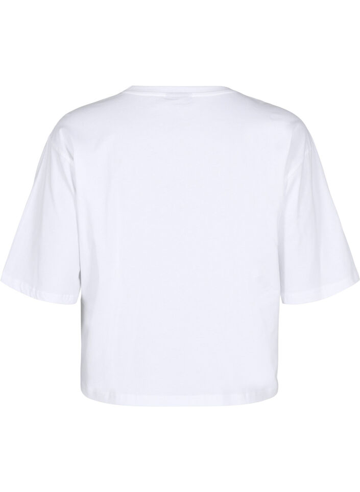 Boxy T-skjorte i organisk bomull, Bright White, Packshot