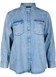 Denimskjorte med brystlommer, Light Blue Denim