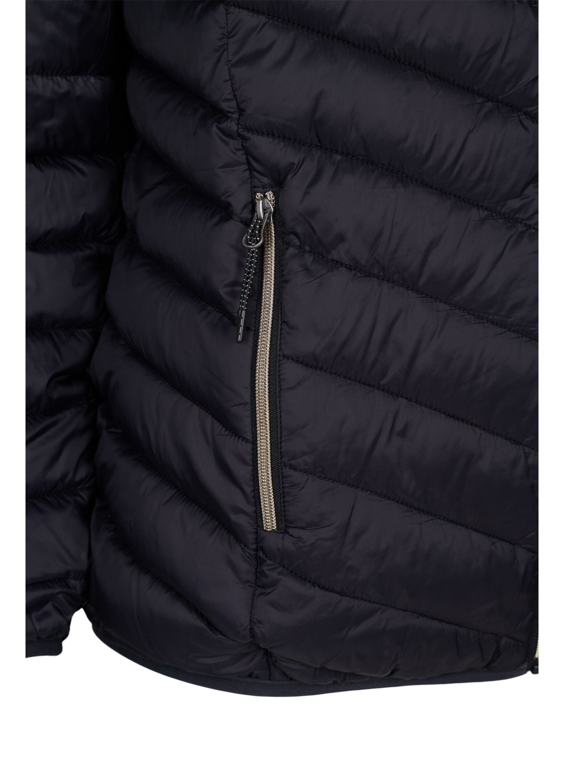 ZizziLettvektsjakke med hette, Svart, Packshot image number 3