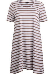 Stripete jerseykjole med korte ermer, Fossil w. W. Stripe