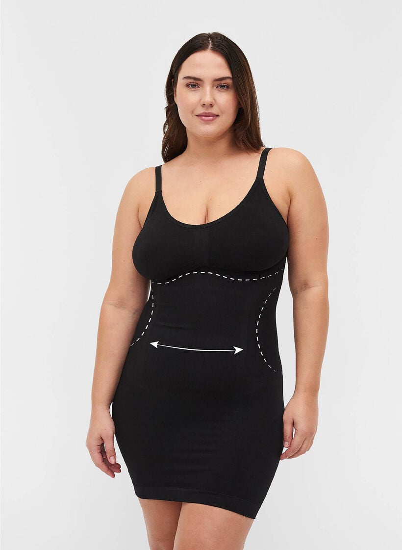 Shapewear kjole med tynne stropper, Svart, Model