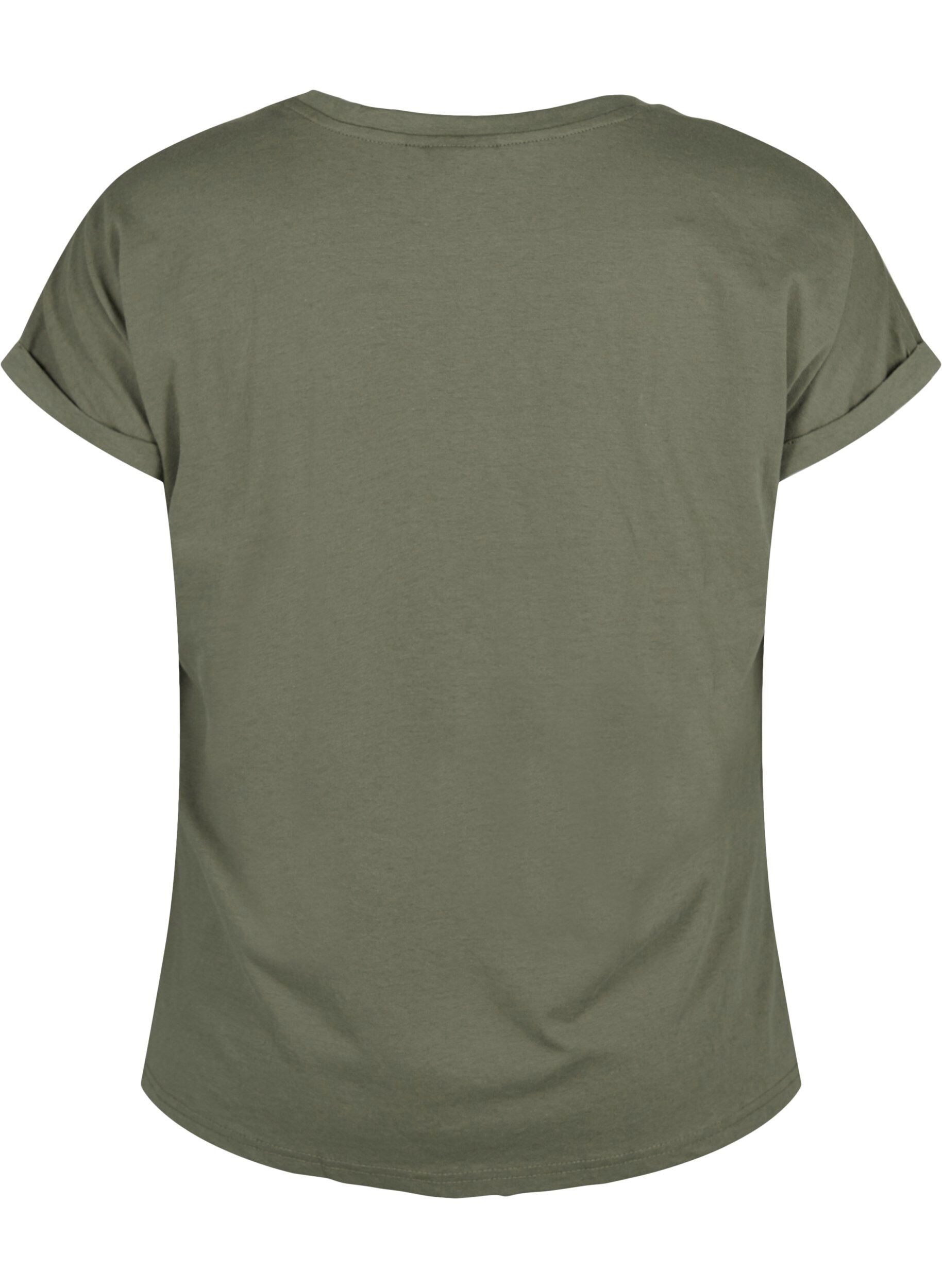 ZizziKortermet T-skjorte i bomullsblanding, Gr&oslash;nn, Packshot image number 1