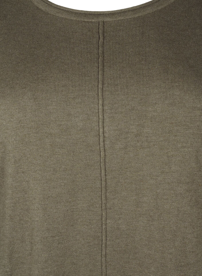 Strikket bluse i bomull og viskoseblanding, Grønn, Packshot image number 2