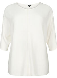 Strikket bluse med 3/4-ermer