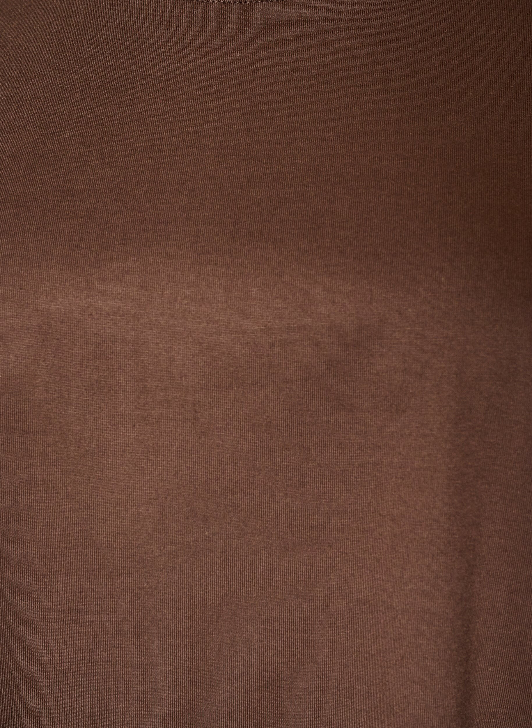 ZizziLoose fit T-skjorte med lange blondeermer, Brun, Packshot image number 2