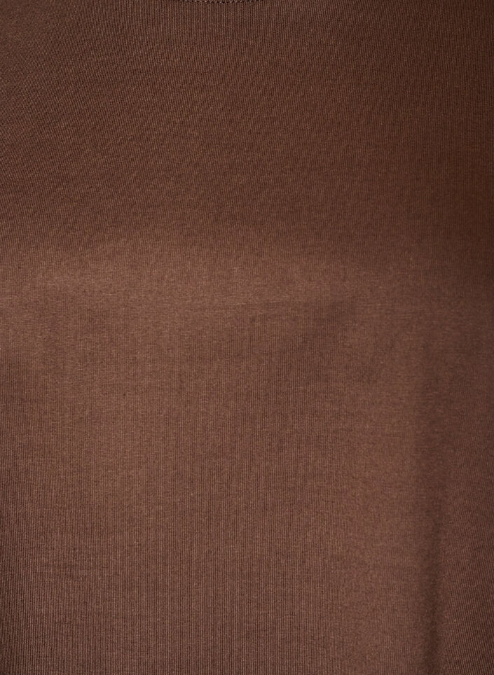 Loose fit T-skjorte med lange blondeermer, Brun, Packshot image number 2