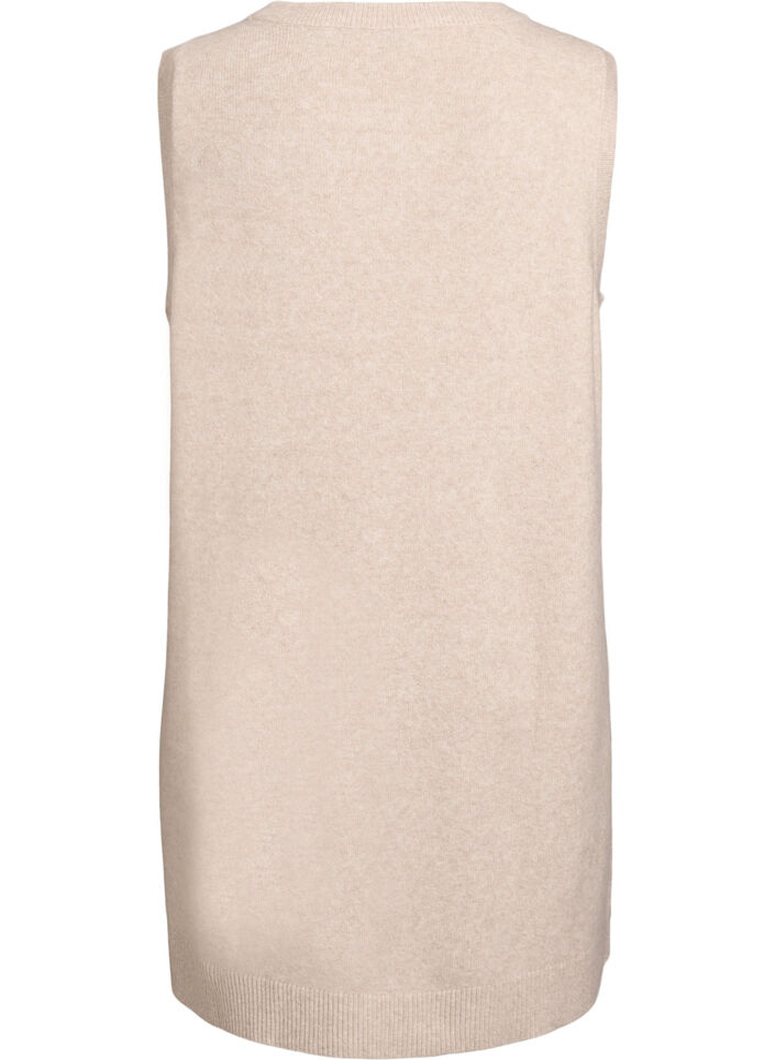 Kort ermel&oslash;s strikkekjole, Beige, Packshot image number 1