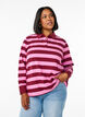 Langermet poloskjorte med striper, Mørk Bordeaux, Model image number 0