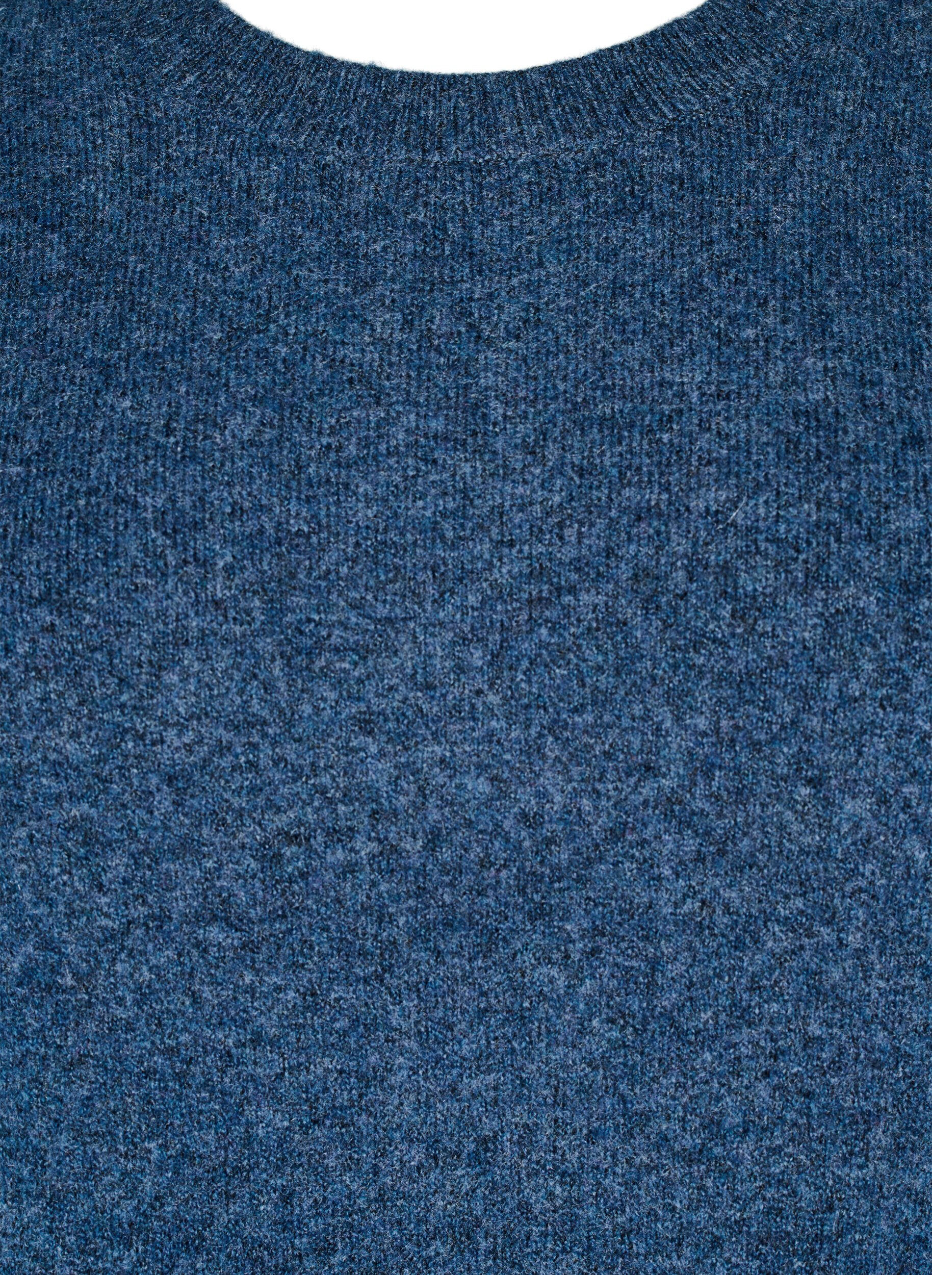 Zizzi Strikket topp med ull og splitter, Bering Sea Mel., Packshot image number 2