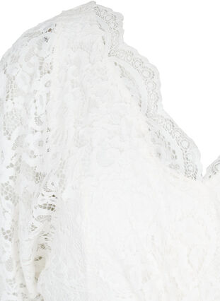 Brudekjole med blonder og splitt, Star White, Packshot image number 2