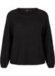 Løstsittende, strikket bluse med rund hals, Black, Packshot image number 0