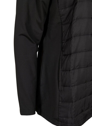 Treningsjakke med quilt og hette, Black, Packshot image number 3