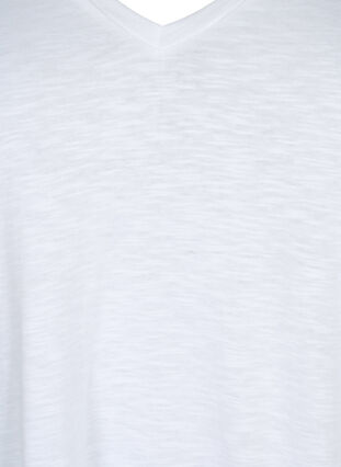Zizzi Kortermet basic T-skjorte med V-hals, Hvit, Packshot image number 2