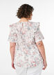 Bluse i bomull med broderie anglaise og volanger, Rosa, Model image number 2
