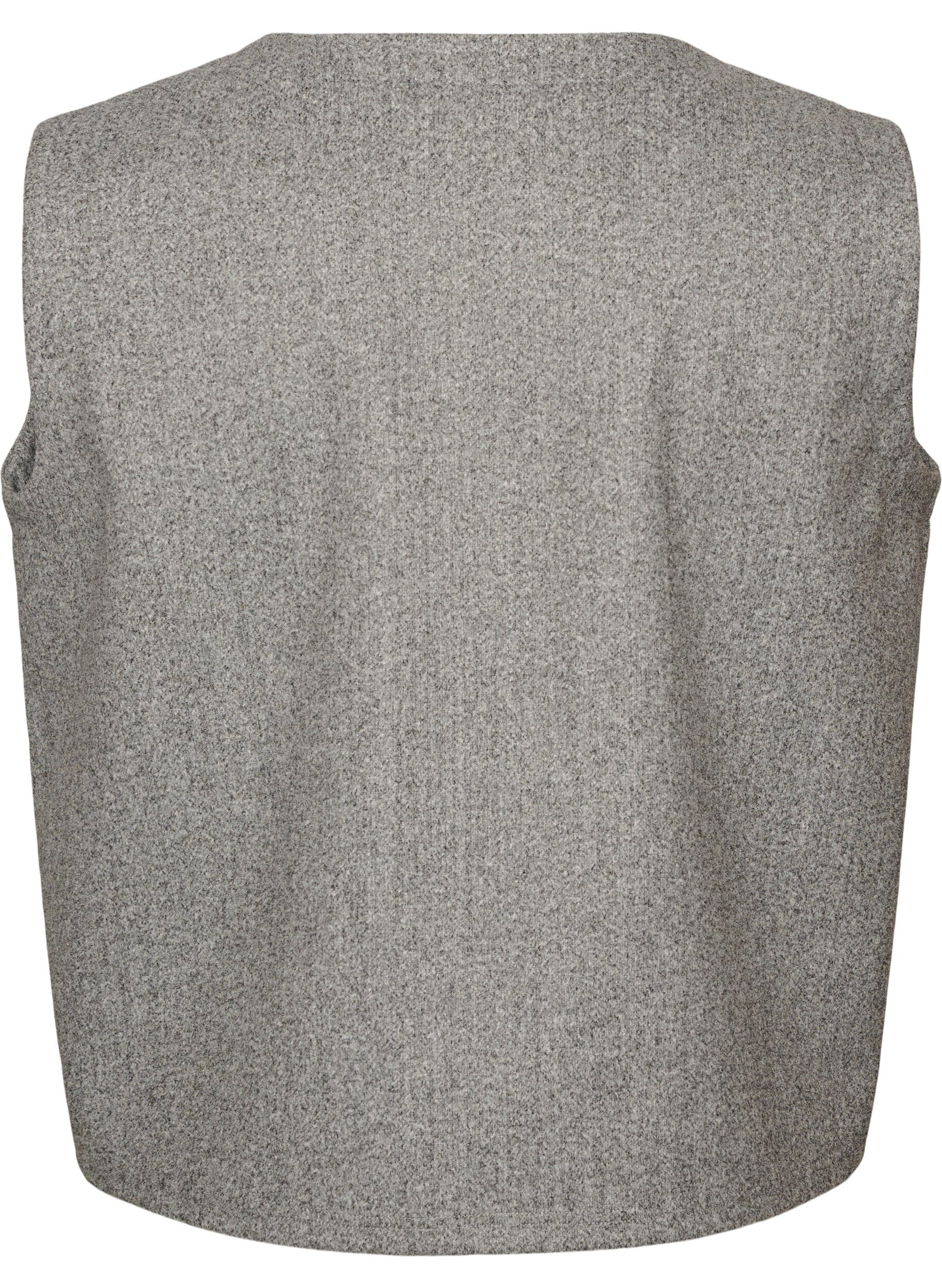 ZizziV-hals vest med knapper, Gr&aring;, Packshot image number 1