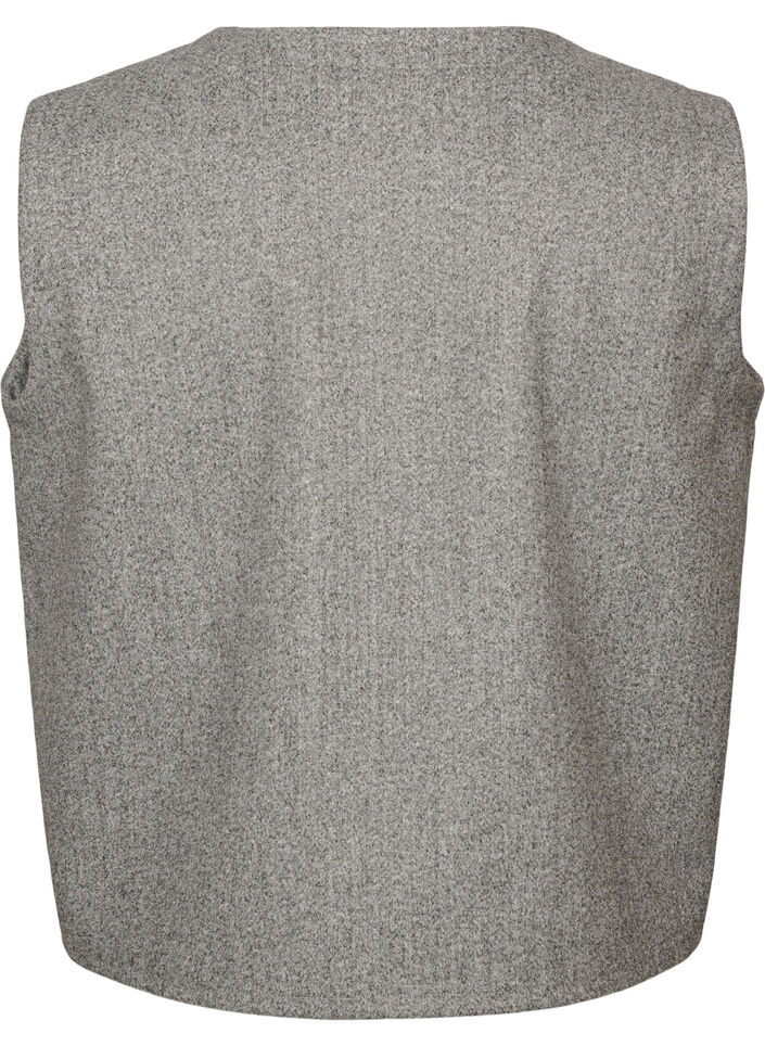 V-hals vest med knapper, Gr&aring;, Packshot image number 1
