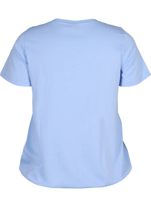 Kortermet T-skjorte i bomull med elastisk kant, Serenity w. Live, Packshot image number 1