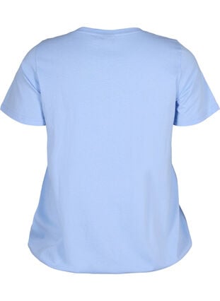 Kortermet T-skjorte i bomull med elastisk kant, Serenity w. Live, Packshot image number 1