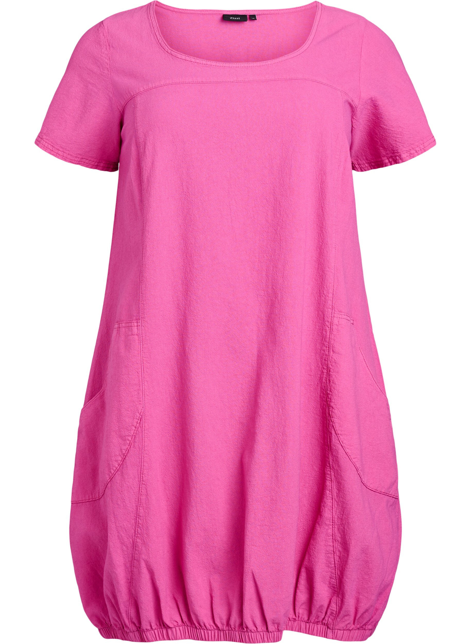 ZizziKortermet bomullskjole, Rosa, Packshot image number 0