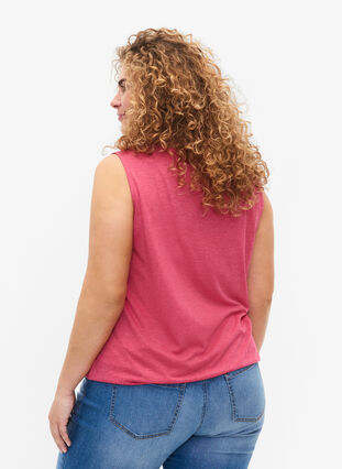 Ermeløs topp med blonder, Bright Rose Mel., Model image number 1