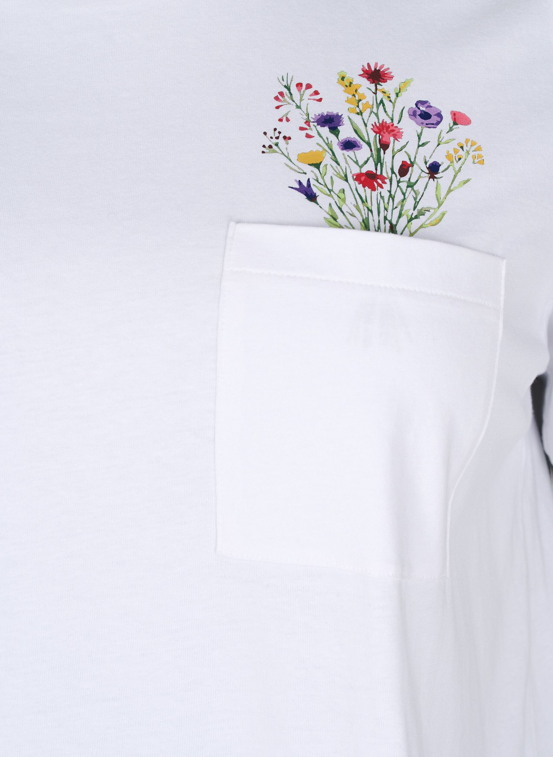 Zizzi T-skjorte med brystlomme, Hvit, Packshot image number 2